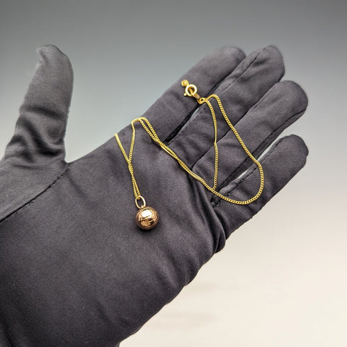 復古 9 克拉金球吊墜項鍊